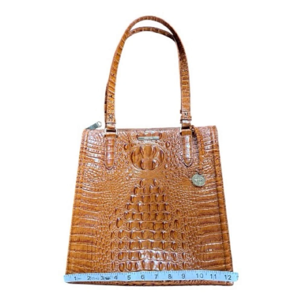 Brahmin Tia Pecan Crocodile Embossed Leather Tote Bag - Picture 6 of 16